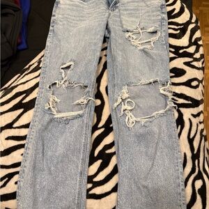 American Eagle Outfitters Light Blue Distressed Jeans